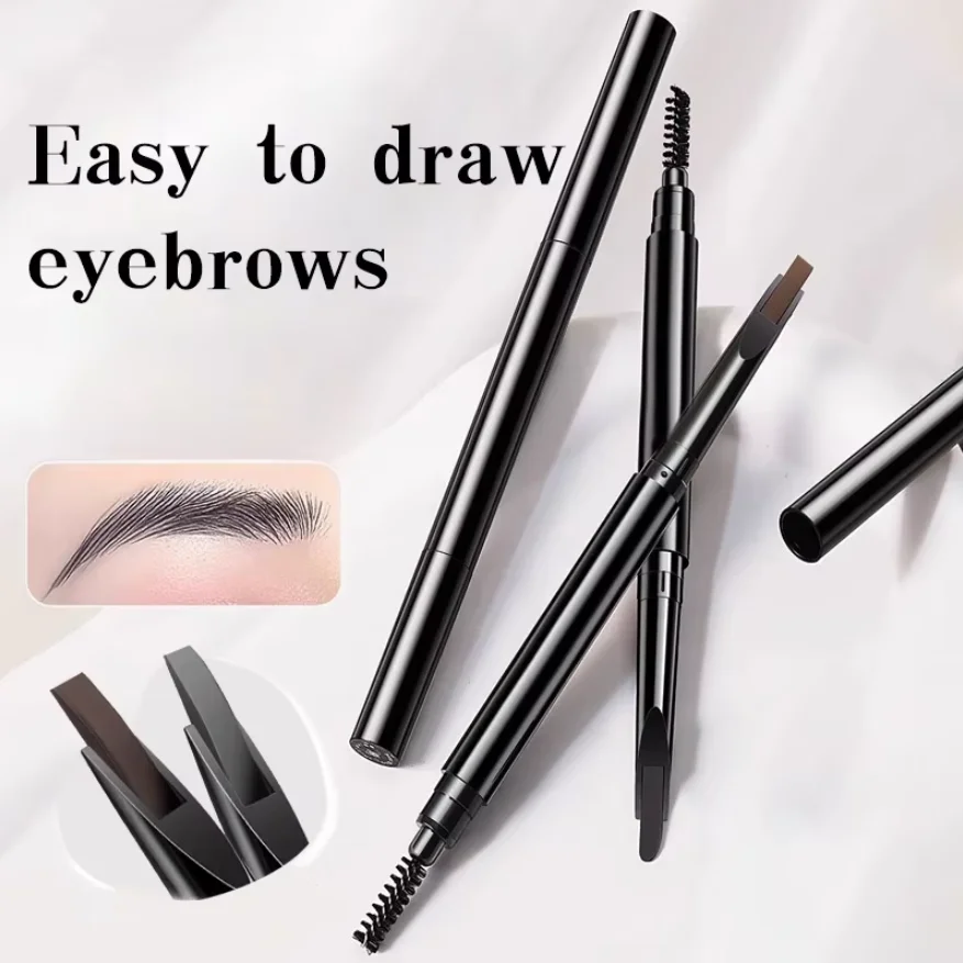 Nouveau crayon à sourcils coudé ​ ​ Stylo de maquillage pour sourcils, pointe ciseau, imperméable, marron, végétalien, Double tête, marque privée, vente en gros, 20 pièces