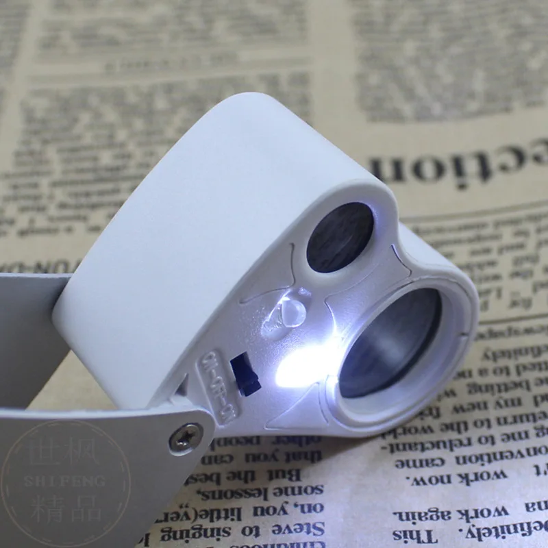 30X 60X Illuminated Jewelers Loupe Magnifier Foldable Jewelry Magnifier With Bright LED Light For Gems Jewelry Coins Stamps image 4