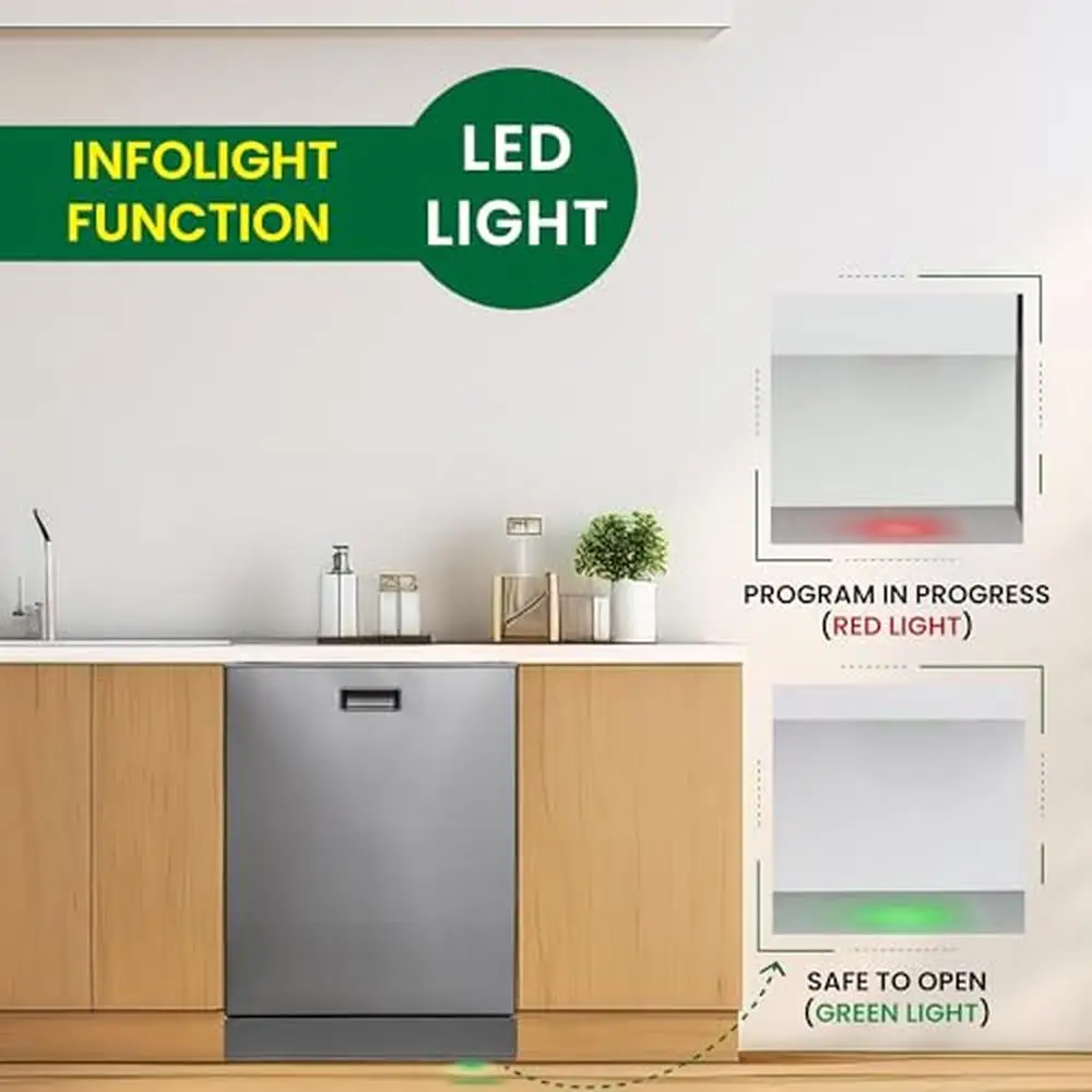 24 "تحكم في غسالة الأطباق 3 رف 15 مكان 3.4 جرام هادئ 51 ديسيبل نجم الطاقة لوحة اللمس الفضية حماية الفائض أذرع مزدوجة منخفضة