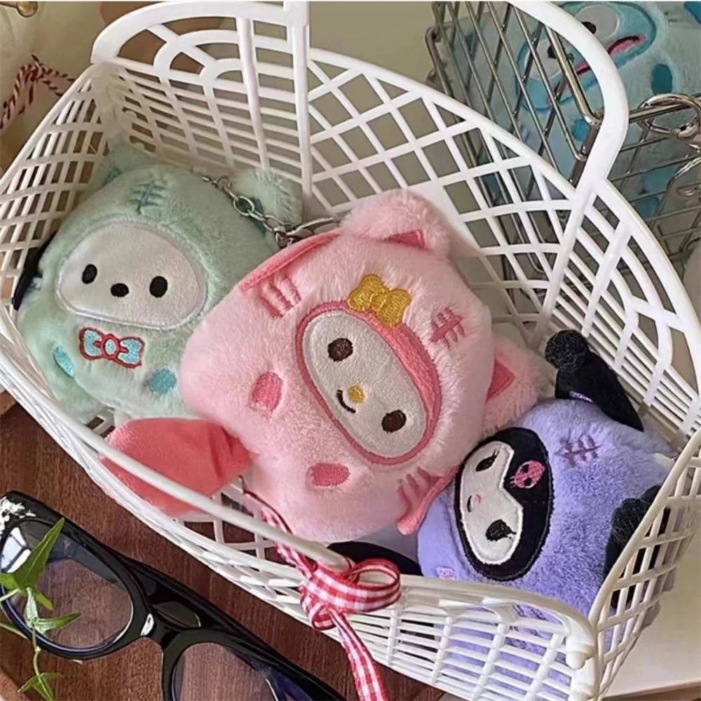 Sanrio Hello Kitty Pluche Sleutelhanger Poppen Kawaii Kuromi Cinnamoroll Cartoon Pluche Rugzak Hanger Accessoires Meisjes Geschenken Speelgoed