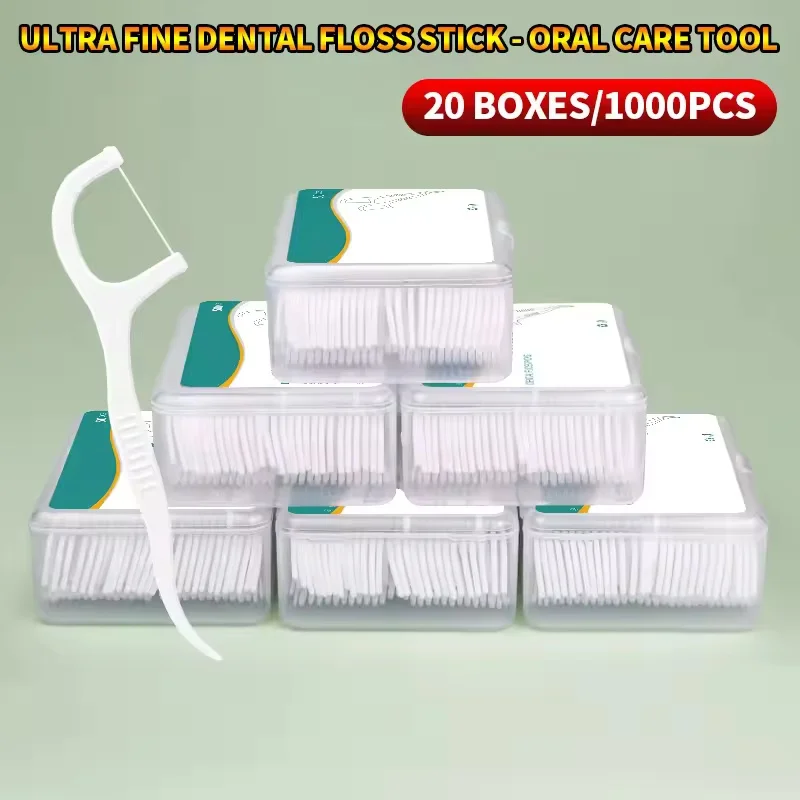1/3/6/20 Cajas Palillos de Hilo Dental Desechables Portátiles de Plástico de Alta Tensión, Caja de Hilo Dental para el Cuidado Bucal