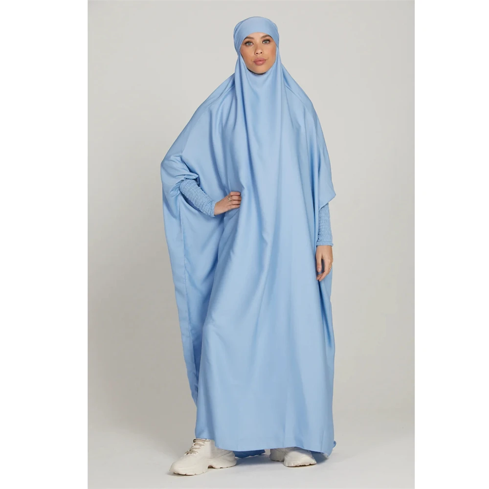 Eid Ramadan Prayer Dress Hooded Abaya Women Muslim Modest Robe Burqa Islam Clothing Khimar Gown Kaftan Jalabiya Djellaba Caftan