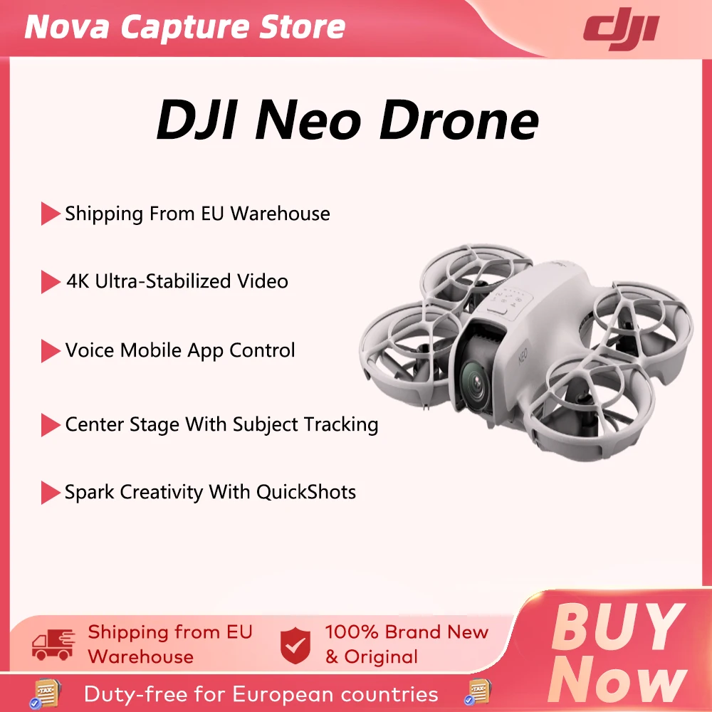 Dron DJI Neo con Cámara 4K UHD para Vuelo Autónomo, Te Sigue, Despegue desde la Palma de la Mano, Seguimiento de… — oferta en AliExpress