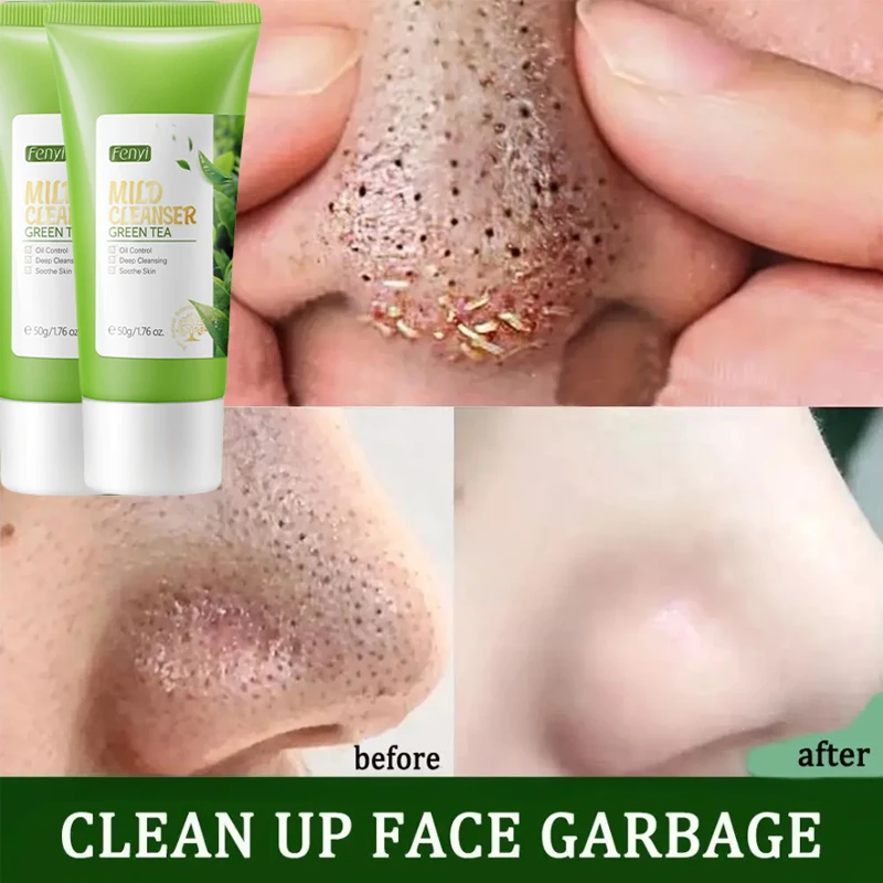 Green Tea Facial Cleanser Deep Cleansing Oil Control Soothe Skin Birghten Skin Tone Remove Blackhead Acne Shrink Pores Skin Care