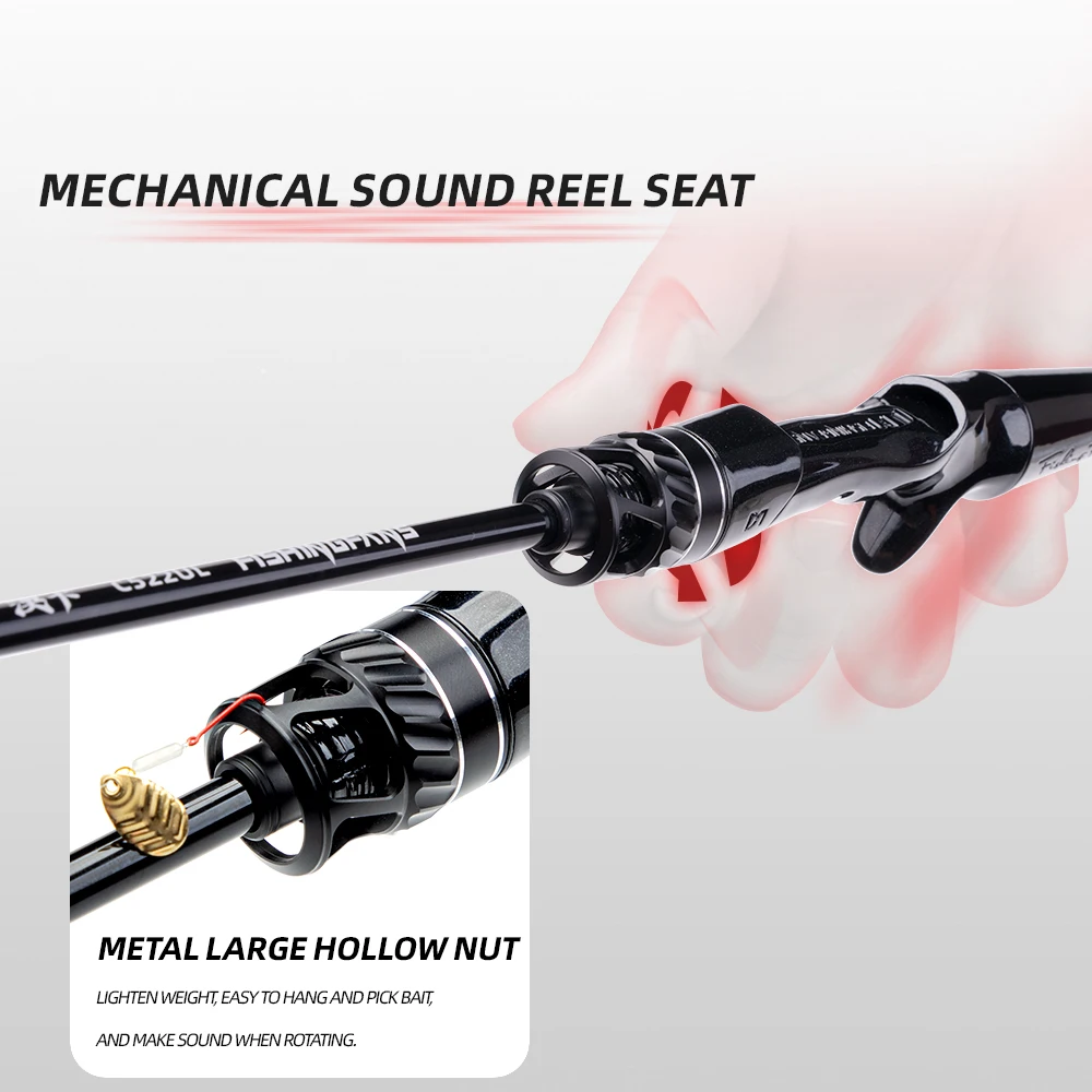 مراوح الصيد أوركا فوجي أو دليل بكرة خشخيشة مقعد مدبب مقبض خفيف للغاية الغزل الصب قضيب الصيد #3