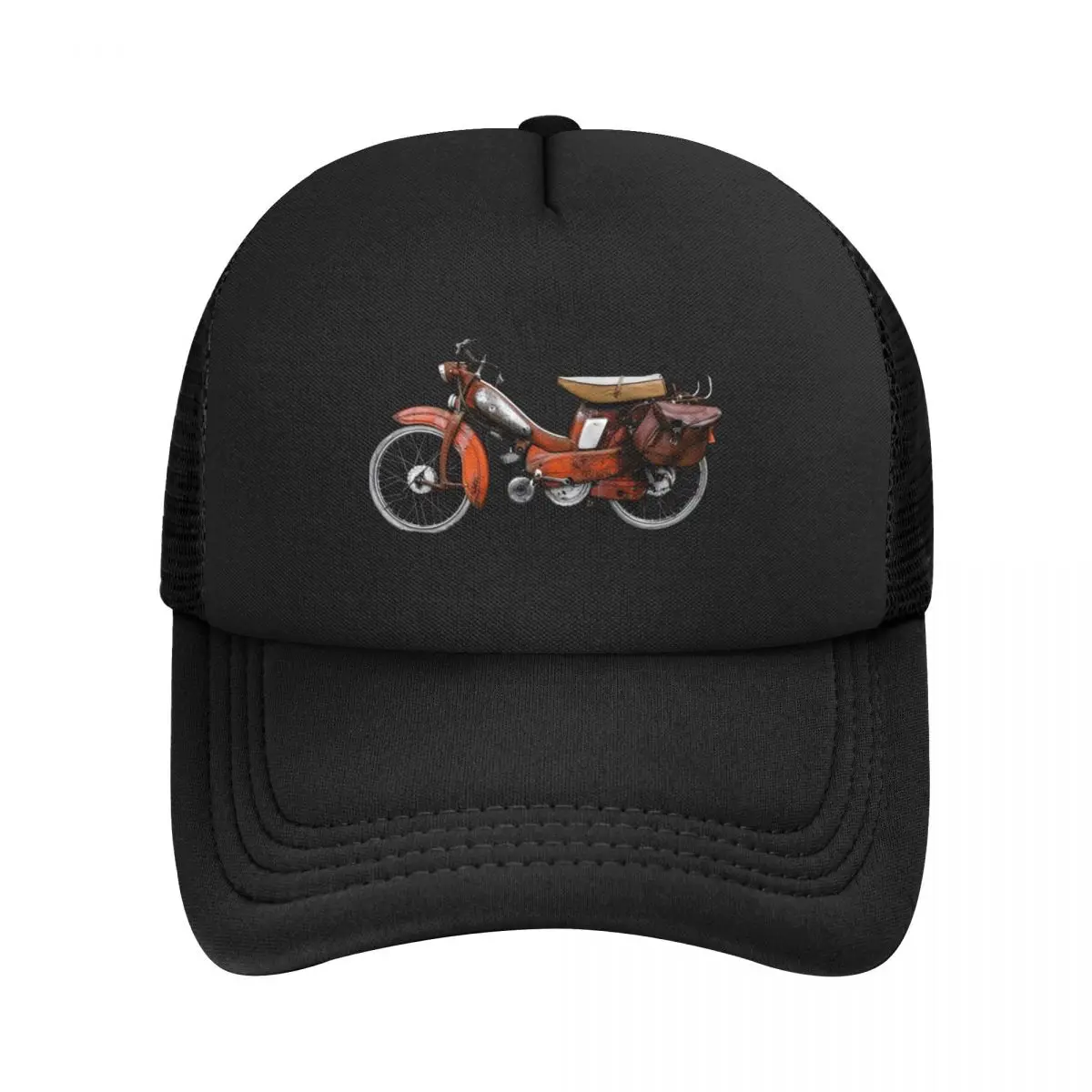 Vintage French Motobecane Moped Mesh Baseball Caps Snapback Fashion Baseball Hats Breathable Casual Casquette Outdoor Unisex