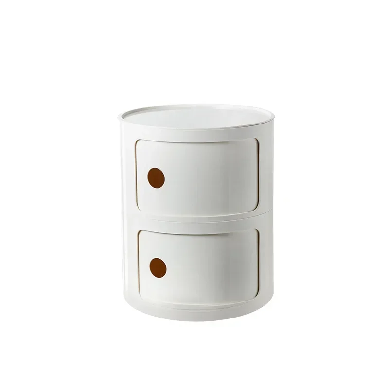 Nordic Ins Net Red Bedside Table Modern Simple White Round Creative Small Cabinet Mini Plastic Sideboard Two layers