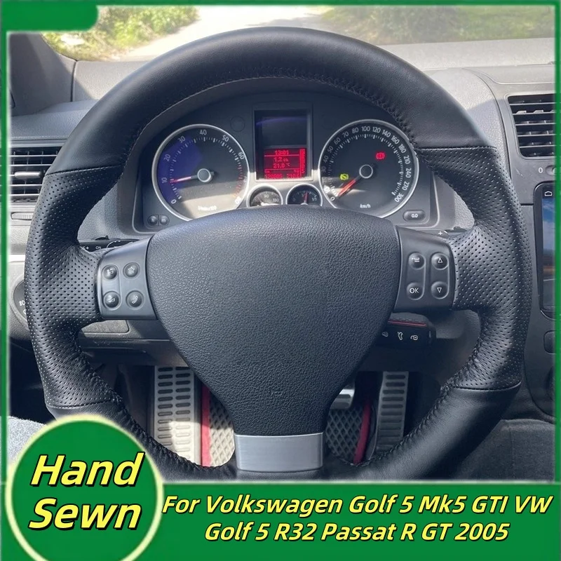

Car Steering Wheel Cover Hand-Sewn Microfiber Leather For Volkswagen Golf 5 Mk5 GTI VW Golf 5 R32 Passat R GT 2005 Accessories