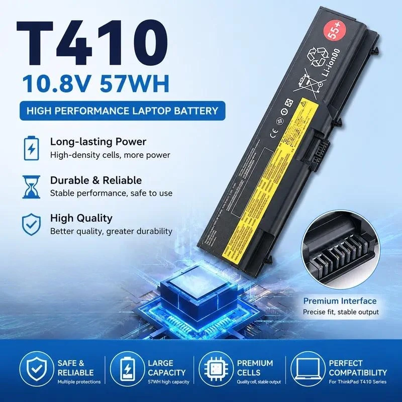 Replacement Laptop Battery for Lenovo Thinkpad E40 T410i E420 SL410K T420i Series High Capacity Rechargeable