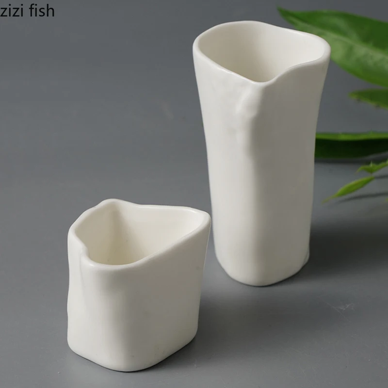 أدوات طاولة سيراميك غير منتظمة ، قوارب مرق بلون صلب ، وعاء ستيك إبداعي ، كوب صلصة ، أكواب حليب ، تخصص مطعم ، ستيك