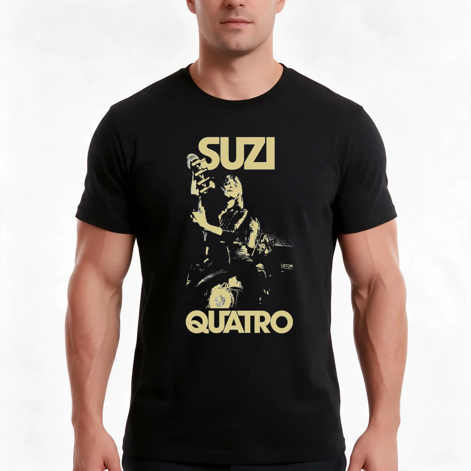 Suzi Quatro Rock and singing retro 2 Essential T-Shirt, Summer Casual Cotton Tee, Oversized Streetwear Tops, Unisex Men Women