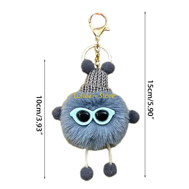Y4qa fofo Keyring Keychain Fur Ball Keychain Plush Keyring Plush Keychain
