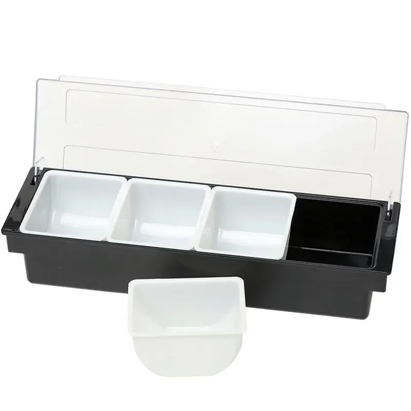 4/6 Grid Fruit Box Fruit Box Crisper Box Seasoning Box Separated Crisper Box with Lid Bar Bar Utensils Cocktail Decoration Box