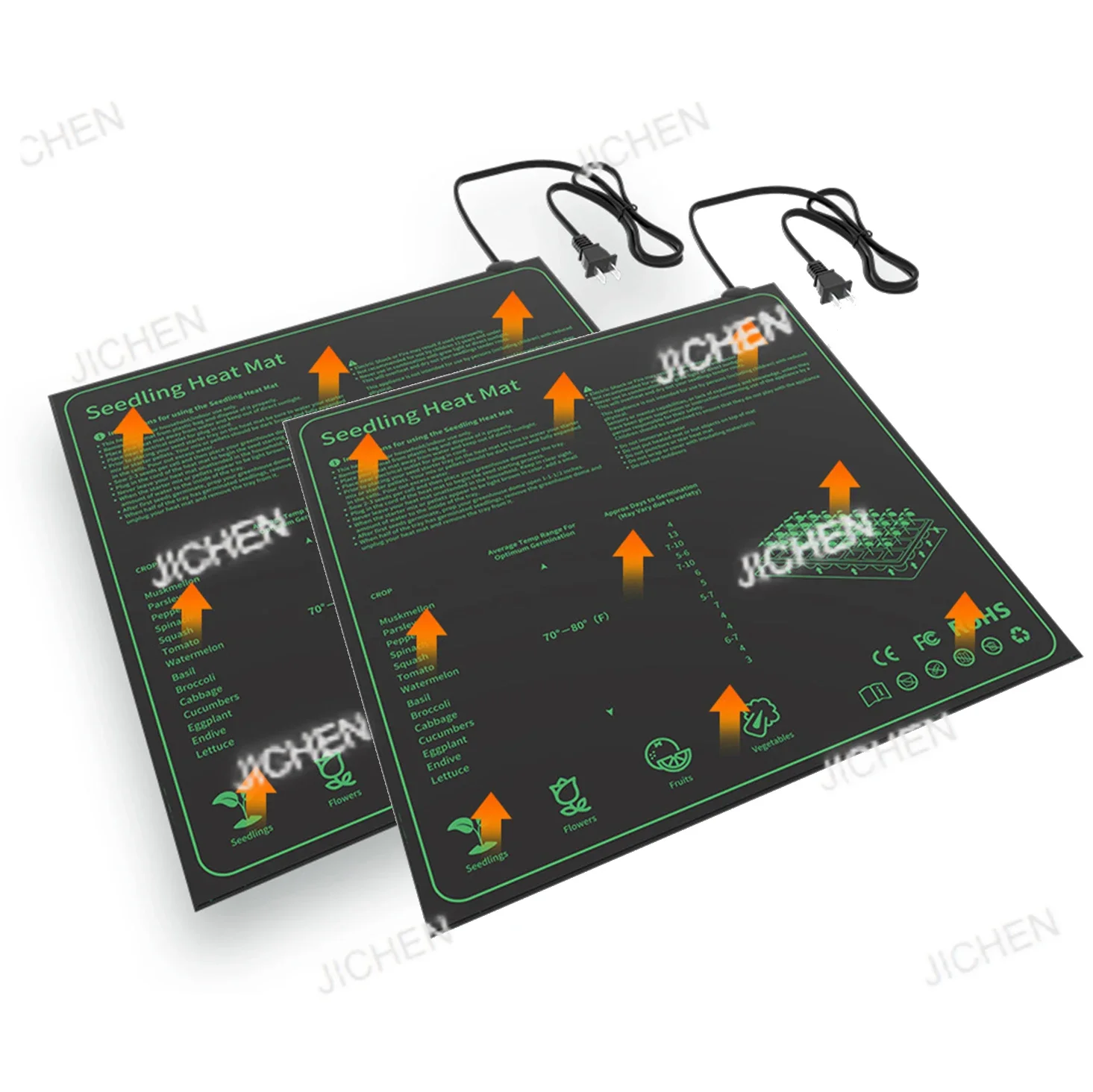 

ZQ, 2 шт., большой нагревательный коврик для рассады размером 20 x 20 дюймов, прочный водонепроницаемый теплый гидропонный грелка для проращивания, садоводства в помещении, пивова