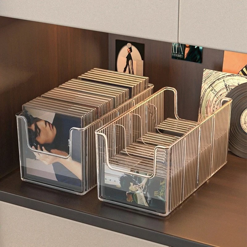 CD-Disc-Ständer Desktop-Disc-Halter Schwarzes Vinyl-Plattenregal Magnetband-Aufbewahrungsregal Sammlungs-Aufbewahrungsbox