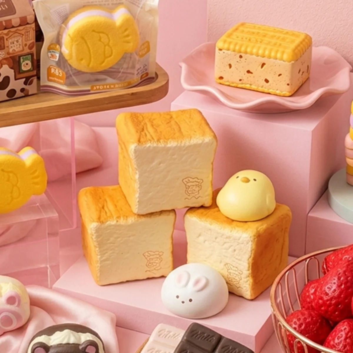Food & Snacks Coloring - Slow Rising Soft PU Bread Model,