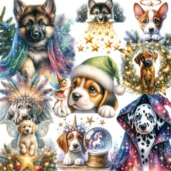 Christmas glowing dog Stickers Crafts And Scrapbooking stickers kids toys book Decorative sticker DIY Stationery