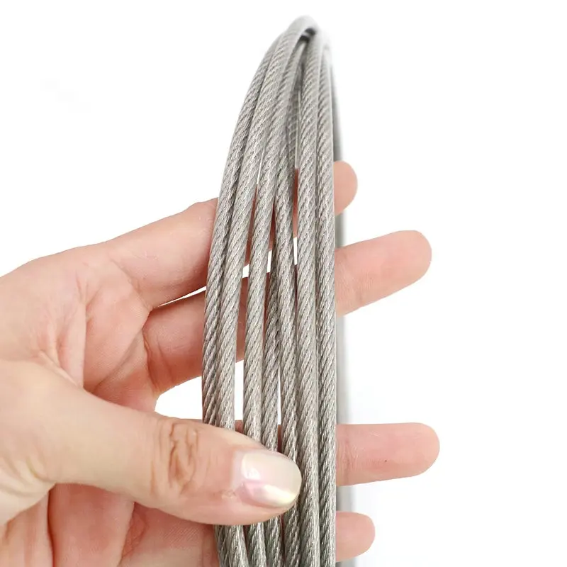 Transparent PVC Coated Flexible Stainless Steel Wire Rope Soft Cable Clothesline Diameter 0.8/1/1.5/2/2.5/3/4/5/6/8/10mm