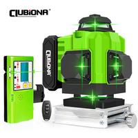Clubiona 3D/4D 12/16 Lines laser level professional super powerful green line and lithium-ion battery remote control pulse mode