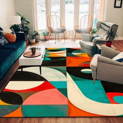 Abstract Geometric Carpet for Living Room Decor Sofa Table Large Area Rugs Bedroom Kitchen Hallway Balcony Anti-slip Floor Mat
