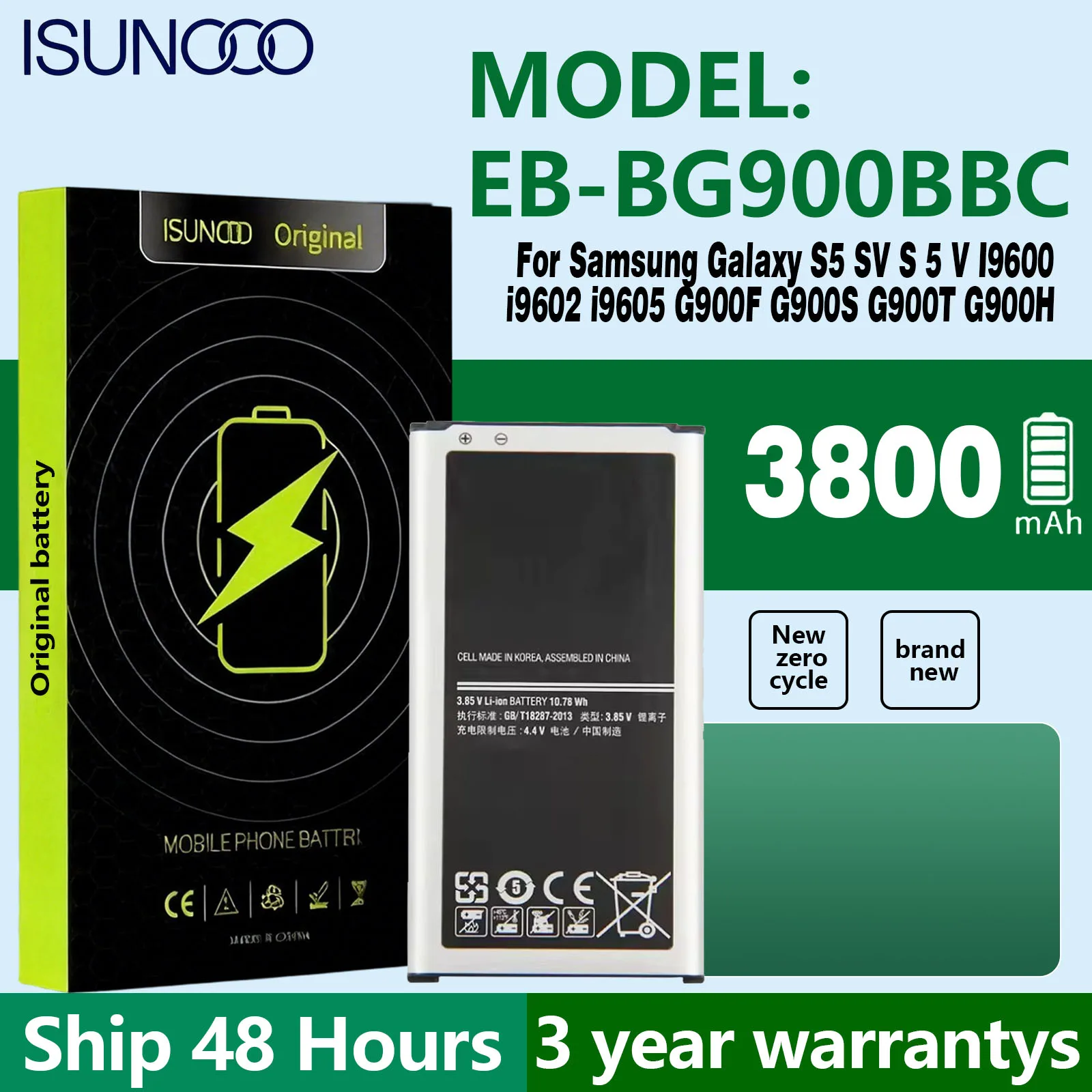 2800mAh EB-BG900BBC Battery For Samsung Galaxy S5 SV S 5 V I9600 I9602 I9605 G900F G900S G900T G900H G900I G900J