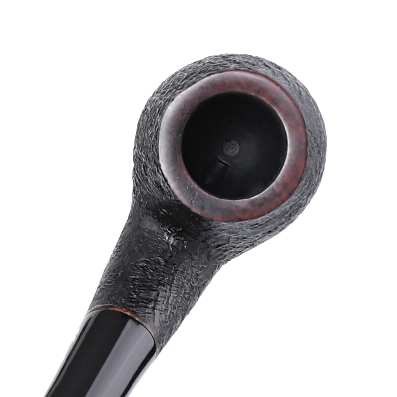 Imagem -03 - Muxiang-handmade Briar Wood Tobacco Pipe com Alça Curva e Curva Black Sandblasted Pipe mm Sherlockholmes Pipe Presente do Dia dos Pais