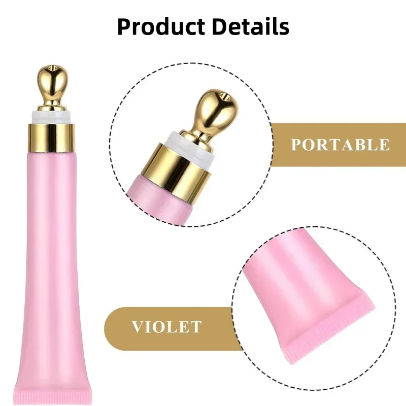 1/2Pcs 20ml Roller Tubes Vacuum Bottle Lip Gloss Containers Travel Makeup Essential Oil Empty Eye Cream Refillable Squeeze Tubes