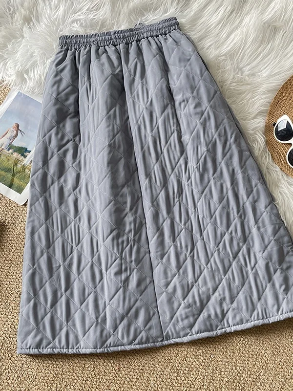 티엔드 코튼 스커트 여성용 가을 겨울 신상 슬레 아티스틱 A라인 랜턴 스커트 따뜻한 출퇴근용 하이웨이스트 코튼...