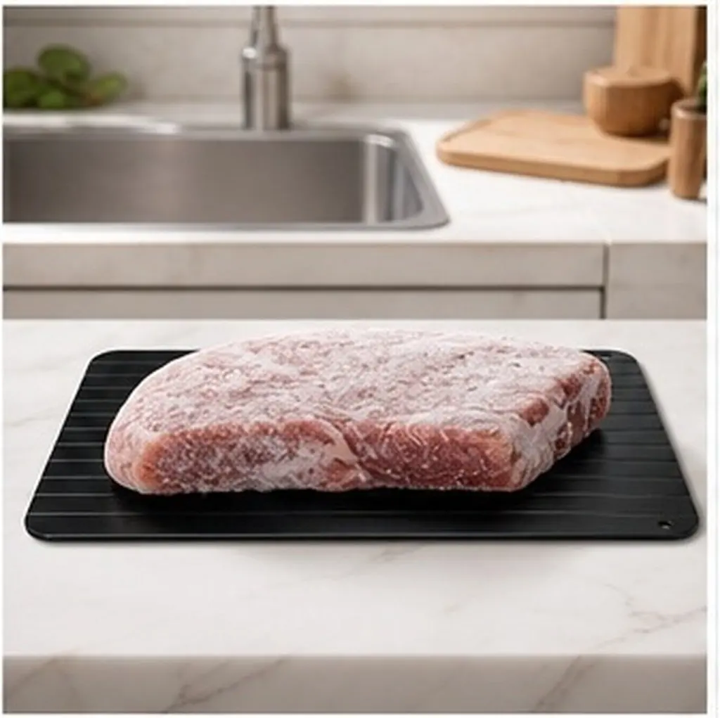 Premium Aluminum Defrosting Plate Board Fast Thawing Tray for Steaks Pork Chops Food Quick Kitchen Tool No Microwave