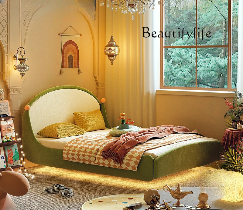 

Green magic carpet suspended bed single bed solid wood 1 meter 5 bed creative small apartment