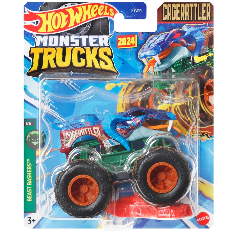 

Оригинальные Hot Wheels Monster Trucks FYJ44 4D Hw Tiger Shark Bigfoot Poppy, масштаб 1/64, литая под давлением модель автомобиля, игрушечный автомобиль, подарок для ребенка