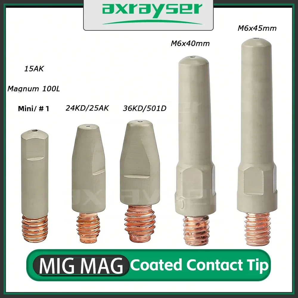 10/20 Pcs MIG MAG GMAW Welder Part 15AK 24DK 25AK 36KD Coating Contact Tips M6x40mm M6x45mm Coated Tips for MIG MAG Welder