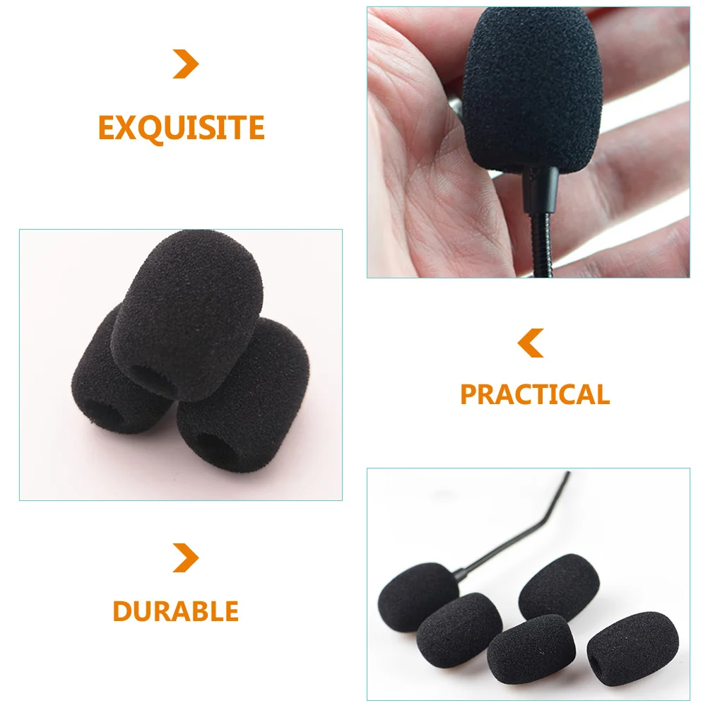 

20 Pcs Sponge Mic Covers Headband Microphone Black Dustproof Moisture Resistant Replacement Protectors for Lapel