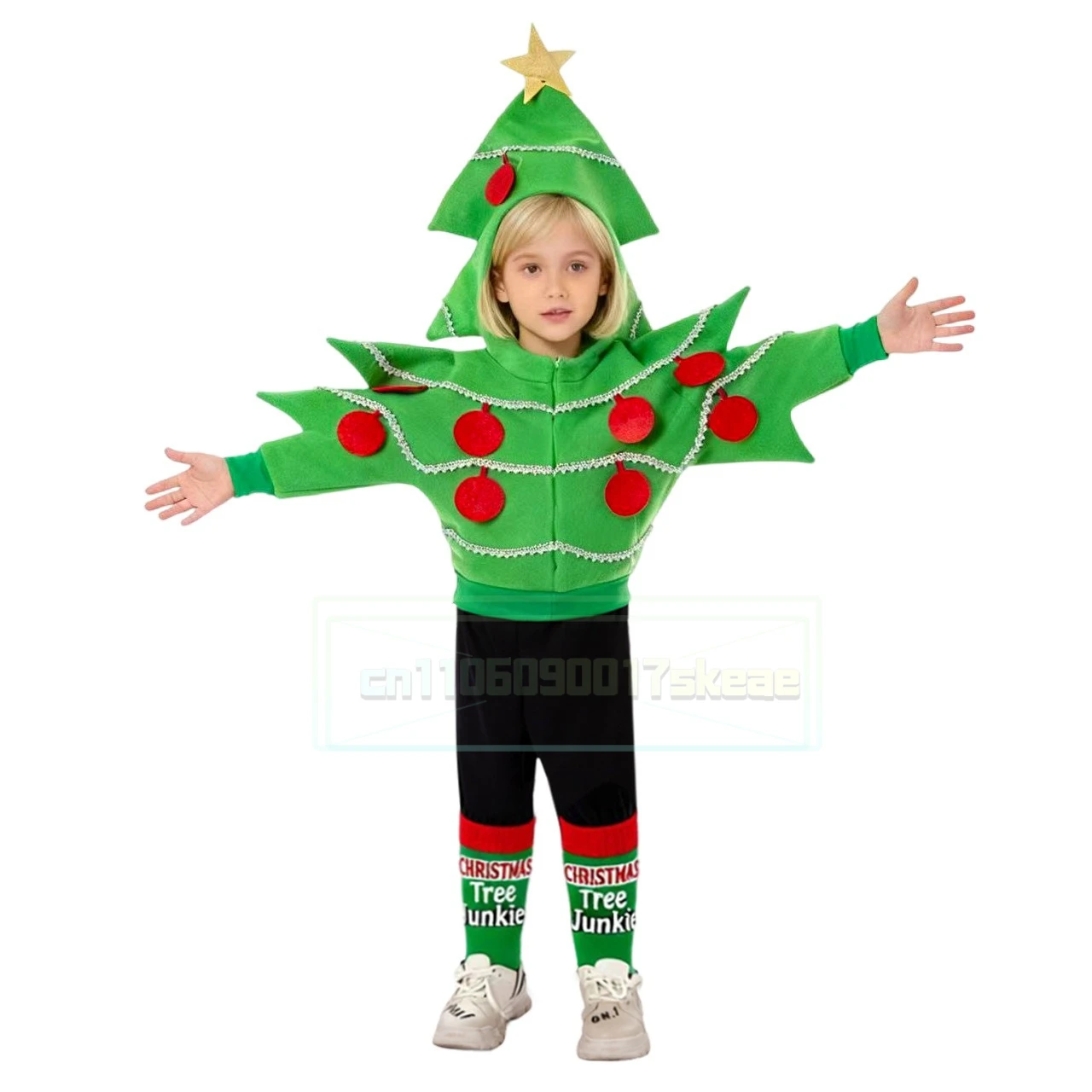 

Kids Christmas Costumes Candy Cane Cosplay Clothes Kids Santa Claus Gift Box Clothes Holiday Party Stage Performance Outfits