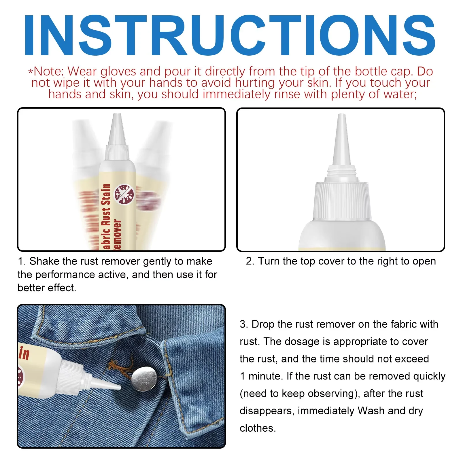 Picture 7: Fabric Rust Stain Remover Clothes Rusts Remover Waterless Clothing Cleaning Effective Decontamination Clothes Cleansing Agent