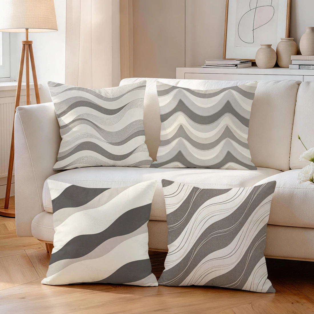 Irregular Wavy Lines Pillowcase Printed Polyester 40/45/50cm Throw Pillowcover Decorative Sofa Cushion Pillowslip Home Decor