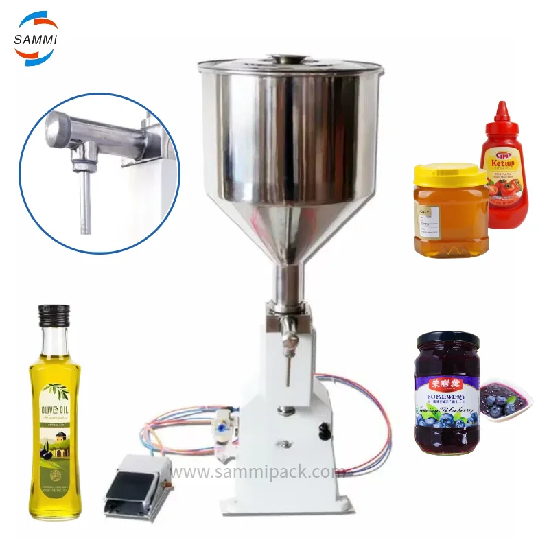 

5-50ML Small Manual Pneumatic Bottle Jam Dosing Machine/ Jam Dispenser