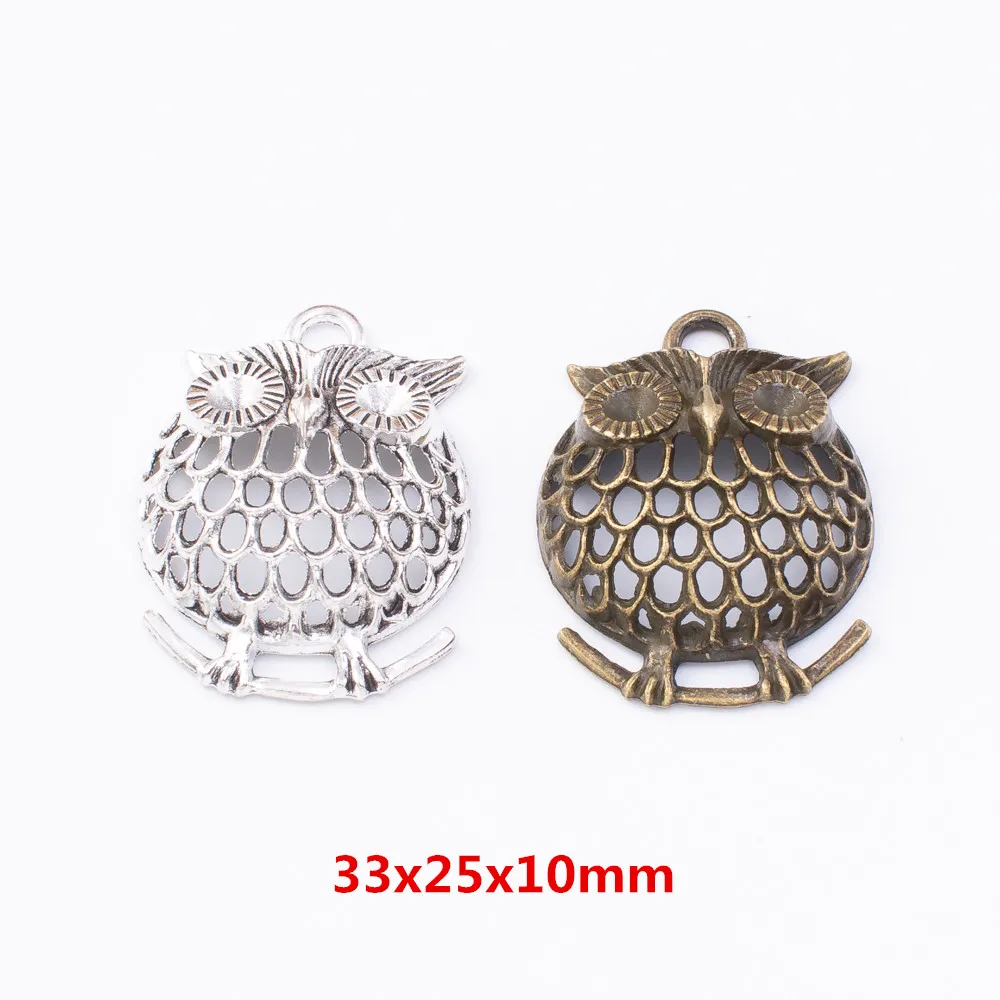 

14pieces (owl) vintage zinc alloy charm metal pendant DIY jewelry discovery making accessories 016