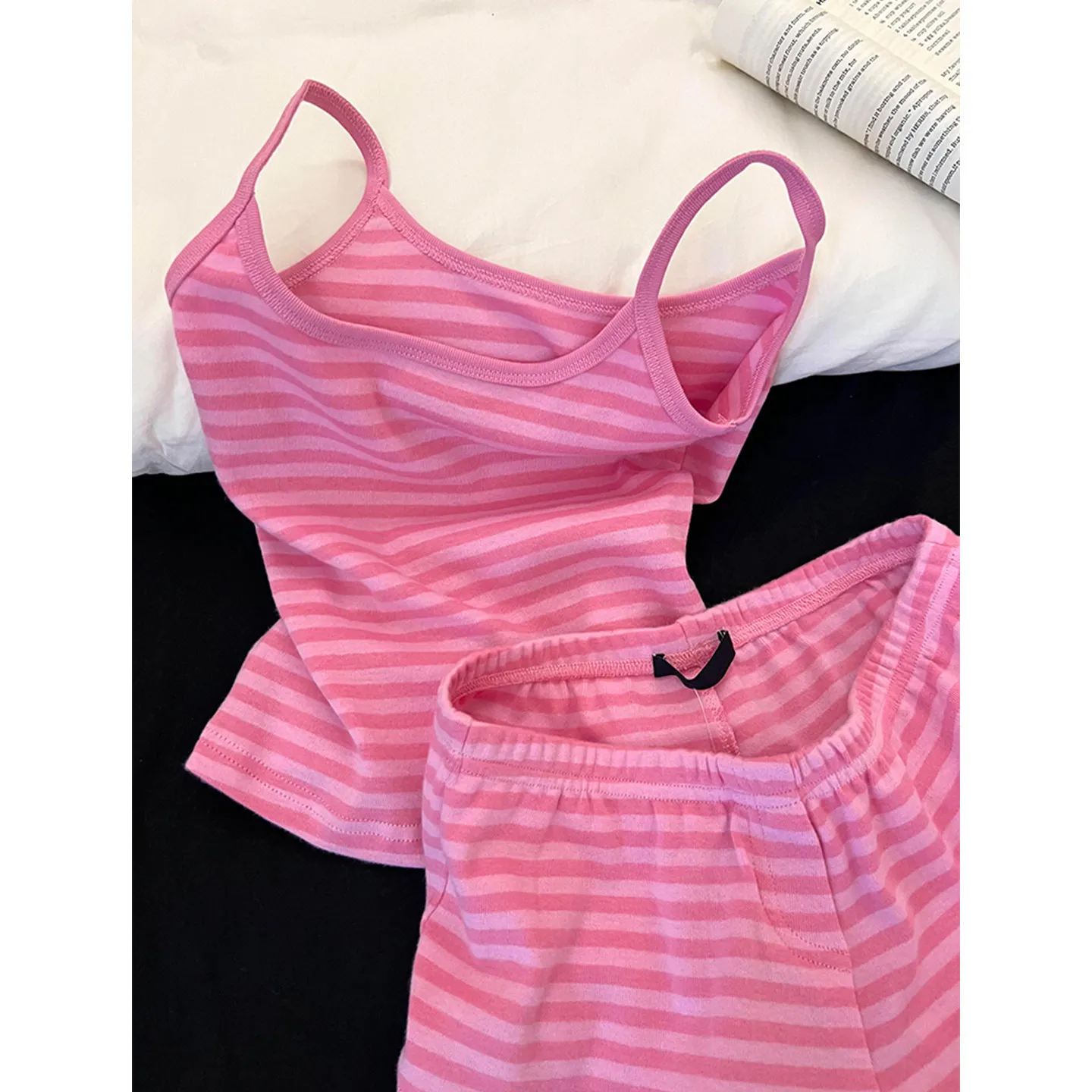 Sweet and Gentle Wind Striped Suspenders Pajamas Women's Summer 2026 New Skin-friendly and Comfortable Suit Can Be Worn Outside
