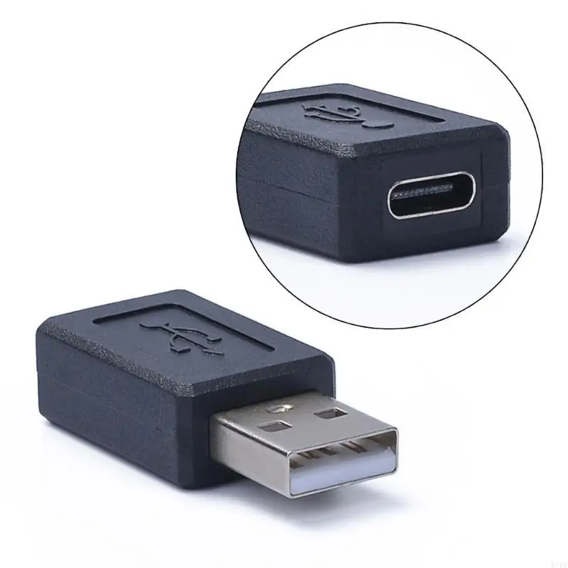 E1PF USB 2.0 to Type C Converter Quick Data Transfer Adapter for Laptop Phone