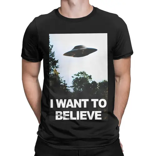 Imagen 2 del producto Camisetas de la película The X Files para hombre, camiseta de algodón 100% con cuello redondo, camisetas de manga corta, ropa estampada