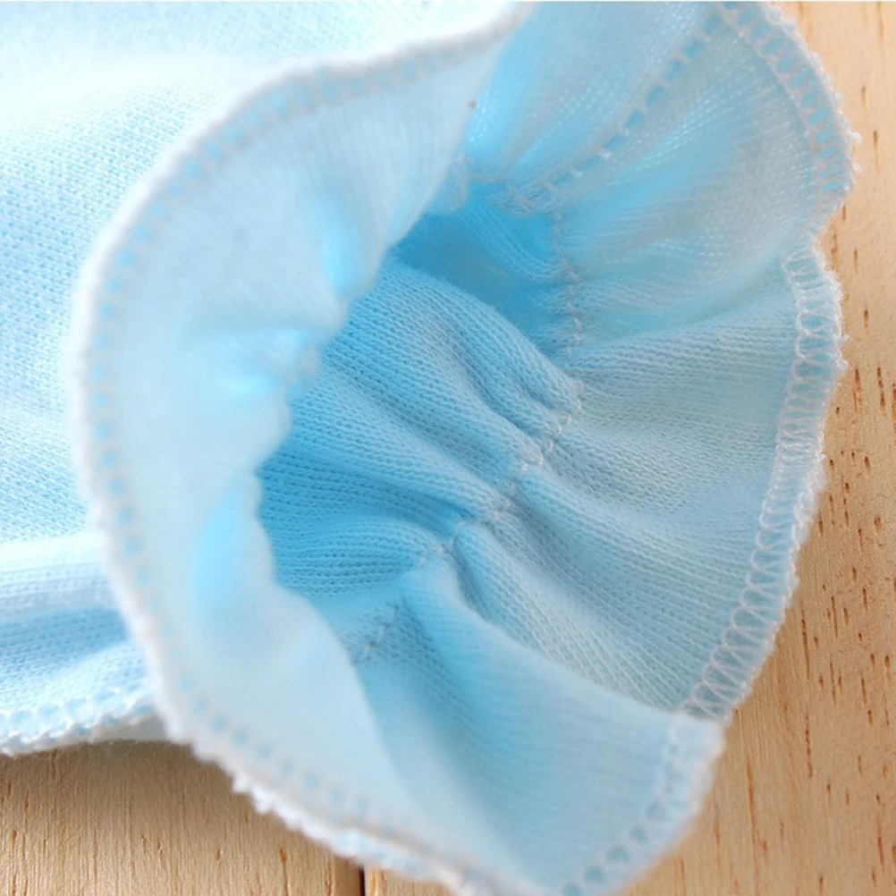 

4 Pairs Natural Cotton Newborn Gloves Anti Scratch Warm Comfortable Soft Baby Mittens Random Color