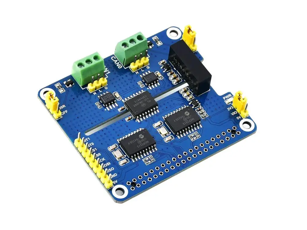 Waveshare 2-Channel Isolated CAN Expansion HAT for Raspberry Pi, Dual Chips Solution, Canbus for Raspberry Pi 5/4B/3B