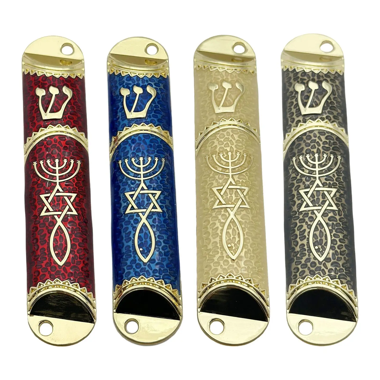 4.1inch Jewish Mezuzah Case Cover Zinc Alloy Judaica Gift Front Door Decoration Handcrafted for Housewarming Gift Sturdy