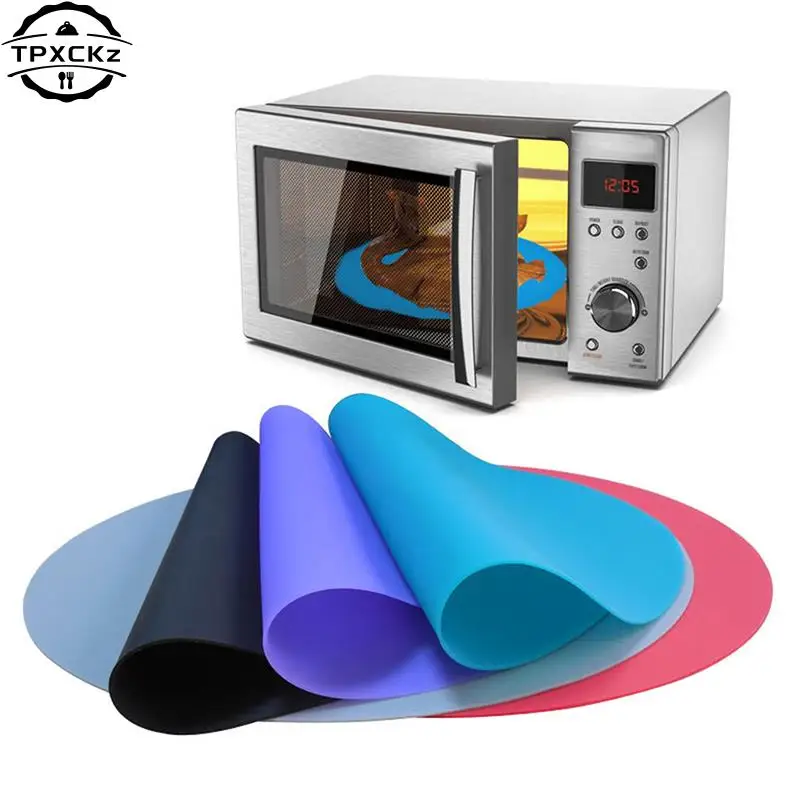30cm Soft Non-Stick Round Microwave Mat Fryer Pad Resistant Silicone Baking Pad Induction Cooker Mat Table Mate Pastry Tray