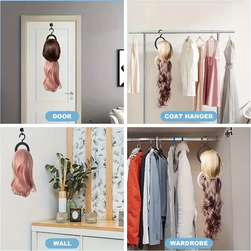 Collapsible Wig Stand Portable Wig Display Rack for Salon Dressing Room Space Saving Wig Organizer Wig Styling Stand view 5