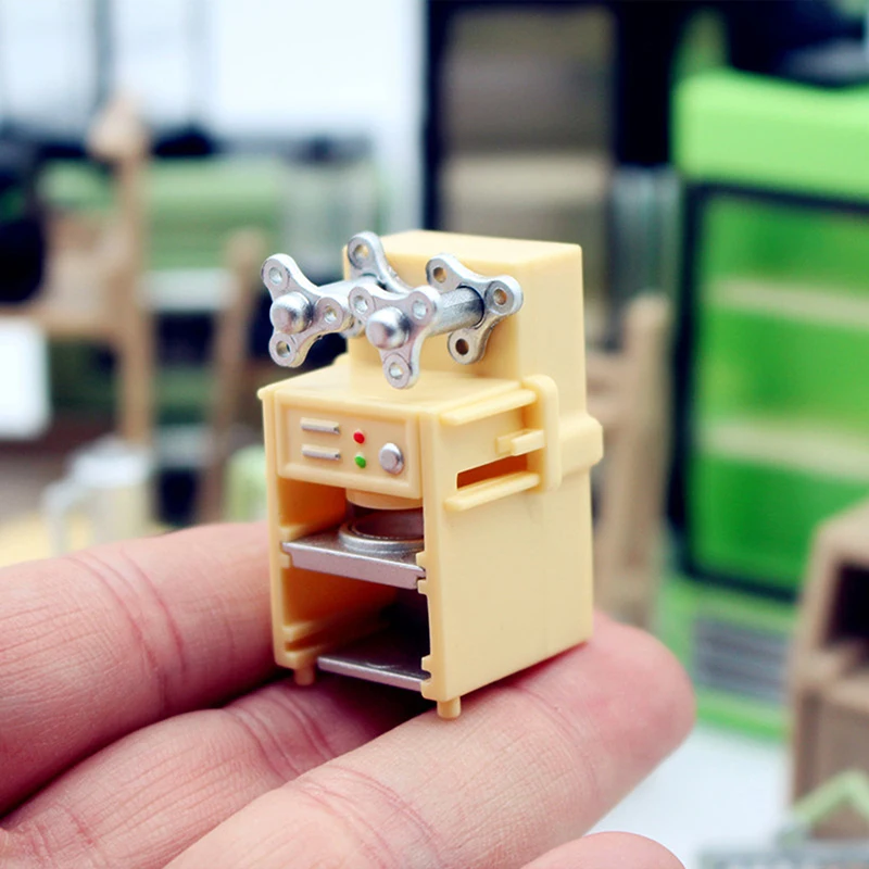 Dollhouse Mini Simulation Milk Tea Packaging Machine Model Micro Landscape Props Kids Pretend Play Toy Doll House Accessory Gift