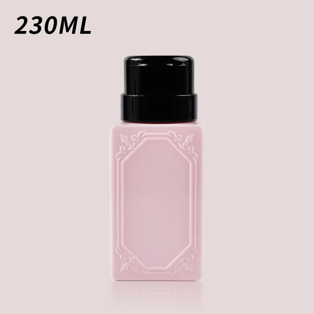 230ml Empty Press Pump Dispenser Nail Bottle Plastic Portable Liquid Polish Remover Cleaner Acetone Bottle Makeup Manicure Tools