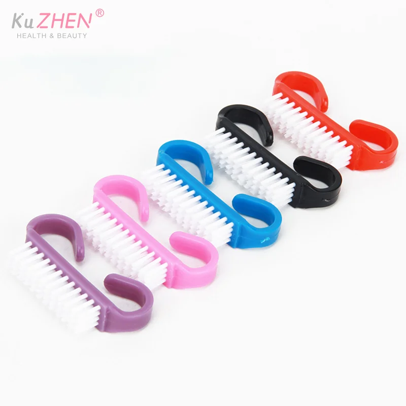 10 قطعة فرشاة تنظيف الأظافر العلوية مسمار الفن البلاستيك لينة إزالة الغبار إصبع الرعاية UV جل مانيكير باديكير أداة فرشاة للمكياج تنظيف #3