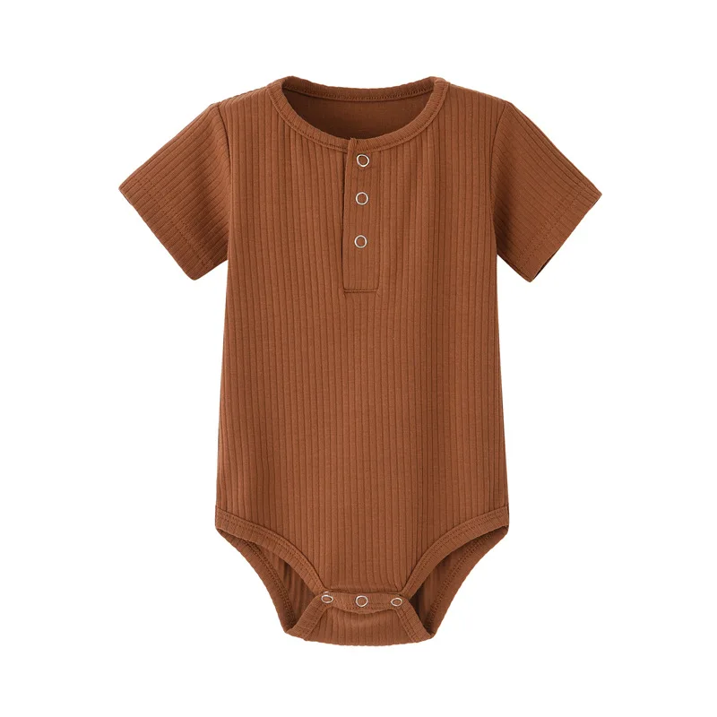 Summper Newborn Kid baby Boys Girls Clothes Solid Romper Minimalist Cotton Jumpsuit Short Sleeve Baby Outfit Bodysuit 0-24M